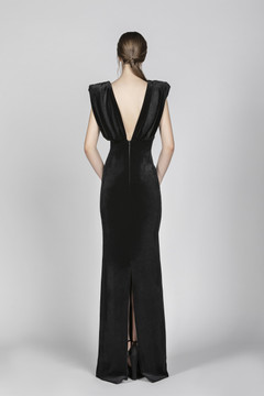 Velvet Cap Sleeve Gown Velvet Cap Sleeve Gown