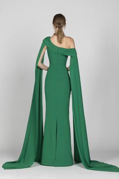 One Shoulder Crepe Marocain Gown One Shoulder Crepe Marocain Gown