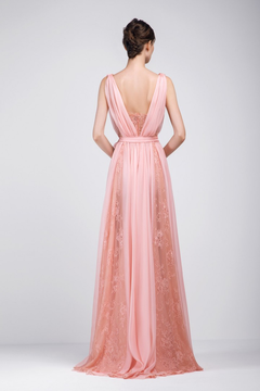Chiffon and Lace Sleeveless Gown Chiffon and Lace Sleeveless Gown