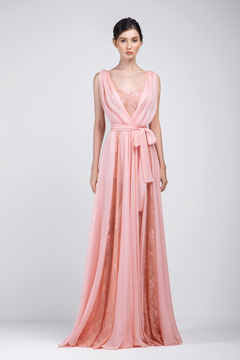Chiffon and Lace Sleeveless Gown Chiffon and Lace Sleeveless Gown