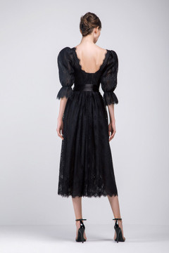Square Neck Lace Midi Dress Square Neck Lace Midi Dress