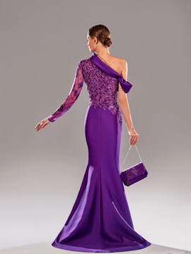 One-Sleeve Beaded Gown One-Sleeve Beaded Gown