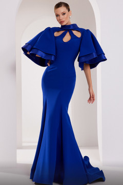 Short Ruffled Sleeve Trumpet Gown Short Ruffled Sleeve Trumpet Gown