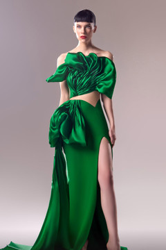 Strapless Sculpted Gown with Side Drape Strapless Sculpted Gown with Side Drape
