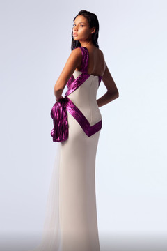 One Shoulder Sculpted Gown