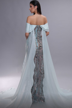 Fully Embellished Slit Gown