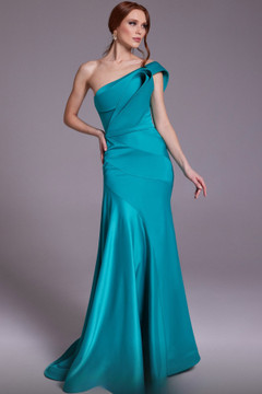 Sculpted One Shoulder Flared Gown Sculpted One Shoulder Flared Gown