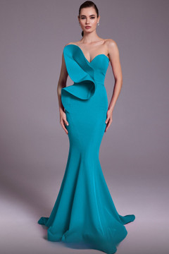 Sculpted Crepe Trumpet Gown Sculpted Crepe Trumpet Gown