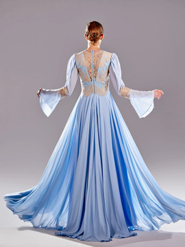 Embroidered Bell Sleeve Gown Embroidered Bell Sleeve Gown