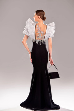 Short Sleeve Beaded Gown Short Sleeve Beaded Gown
