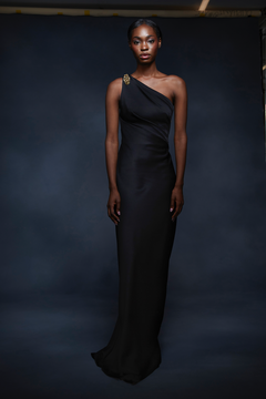 One Shoulder Hand Draped Crepe Gown One Shoulder Hand Draped Crepe Gown