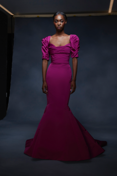 Faille Fishtail Trumpet Gown Faille Fishtail Trumpet Gown