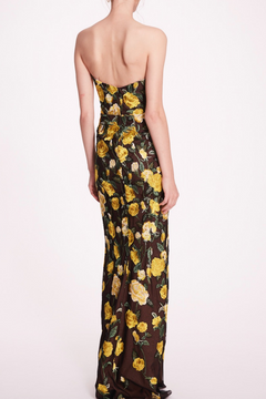Strapless Embroidered Floral Gown Strapless Embroidered Floral Gown