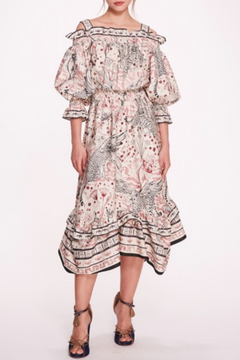 Short-Sleeve Printed Dress