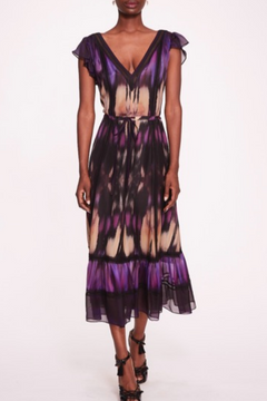 Cap Sleeve Printed Silk Dress Cap Sleeve Printed Silk Dress