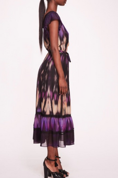 Cap Sleeve Printed Silk Dress Cap Sleeve Printed Silk Dress