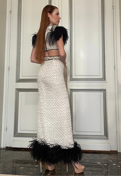 Feathered Crop Top with Skirt Feathered Crop Top with Skirt
