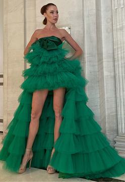 Fully Ruffled High-Low Gown Fully Ruffled High-Low Gown