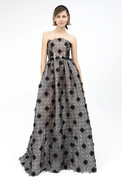 Guipure Flowers Chiffon and Tulle Gown Guipure Flowers Chiffon and Tulle Gown