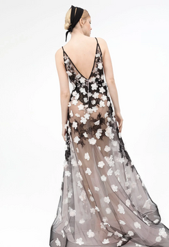 Floral Guipure Illusion Gown Floral Guipure Illusion Gown