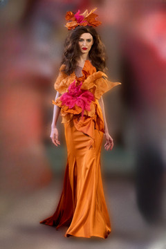 Oversized Floral Evening Gown Oversized Floral Evening Gown
