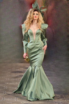 Long Sleeve Mermaid Evening Gown