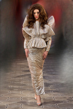 Sculpted Peplum Evening Gown Sculpted Peplum Evening Gown
