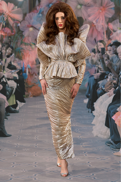 Sculpted Peplum Evening Gown Sculpted Peplum Evening Gown