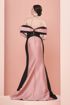 Off the Shoulder Silk Gazar Gown Off the Shoulder Silk Gazar Gown