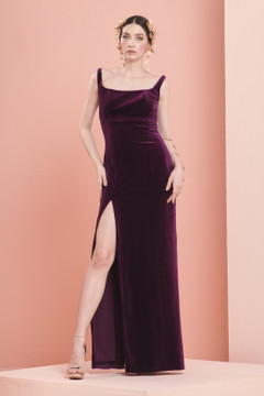 Square Neck Velvet Gown Square Neck Velvet Gown