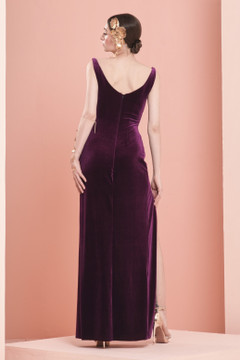 Square Neck Velvet Gown Square Neck Velvet Gown