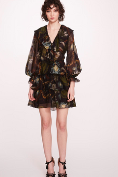 Printed Long-Sleeve Mini Dress Printed Long-Sleeve Mini Dress