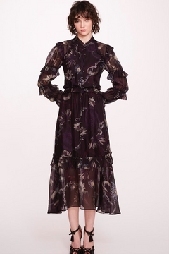 Long-Sleeve Buttoned Midi Dress Long-Sleeve Buttoned Midi Dress