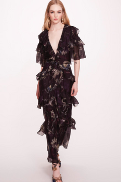 3/4 Sleeve Silk Maxi-Dress 3/4 Sleeve Silk Maxi-Dress