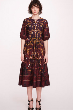 3/4 Sleeve Printed Midi-Dress 3/4 Sleeve Printed Midi-Dress