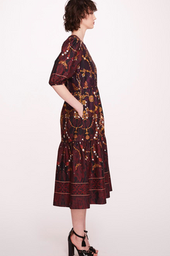 3/4 Sleeve Printed Midi-Dress 3/4 Sleeve Printed Midi-Dress