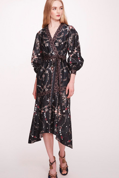 V-Neck Long-Sleeve Midi Dress V-Neck Long-Sleeve Midi Dress