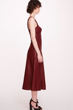 Sleeveless Faux Leather Midi-Dress Sleeveless Faux Leather Midi-Dress