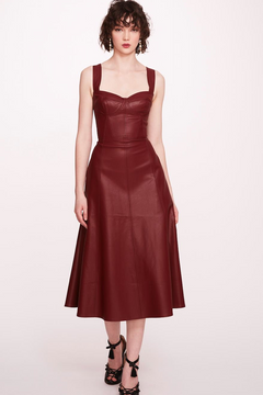Sleeveless Faux Leather Midi-Dress Sleeveless Faux Leather Midi-Dress