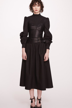 Long-Sleeve Cotton Midi Dress Long-Sleeve Cotton Midi Dress