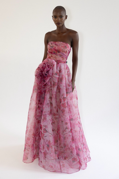 Strapless Flower Evening Dress Strapless Flower Evening Dress