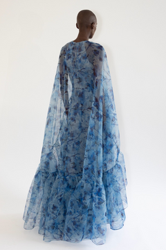 Long Cape-Sleeve Evening Dress Long Cape-Sleeve Evening Dress