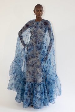 Long Cape-Sleeve Evening Dress Long Cape-Sleeve Evening Dress