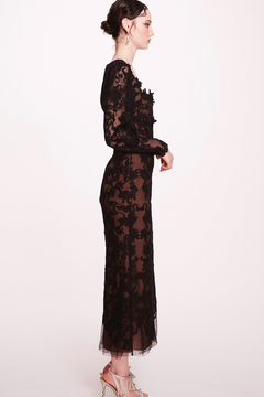 Long-Sleeve Corded Lace Dress Long-Sleeve Corded Lace Dress