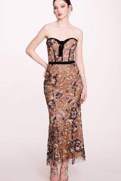 Embroidered Strapless Midi Dress Embroidered Strapless Midi Dress