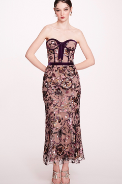 Embroidered Strapless Midi-Dress Embroidered Strapless Midi-Dress