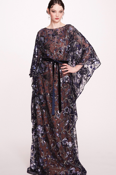 Draped Long-Sleeve Tulle Dress Draped Long-Sleeve Tulle Dress