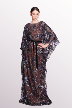 Draped Long-Sleeve Tulle Dress Draped Long-Sleeve Tulle Dress