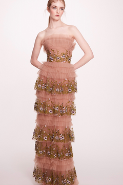 Strapless Tiered Tulle-Dress Strapless Tiered Tulle-Dress