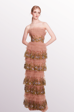 Strapless Tiered Tulle-Dress Strapless Tiered Tulle-Dress